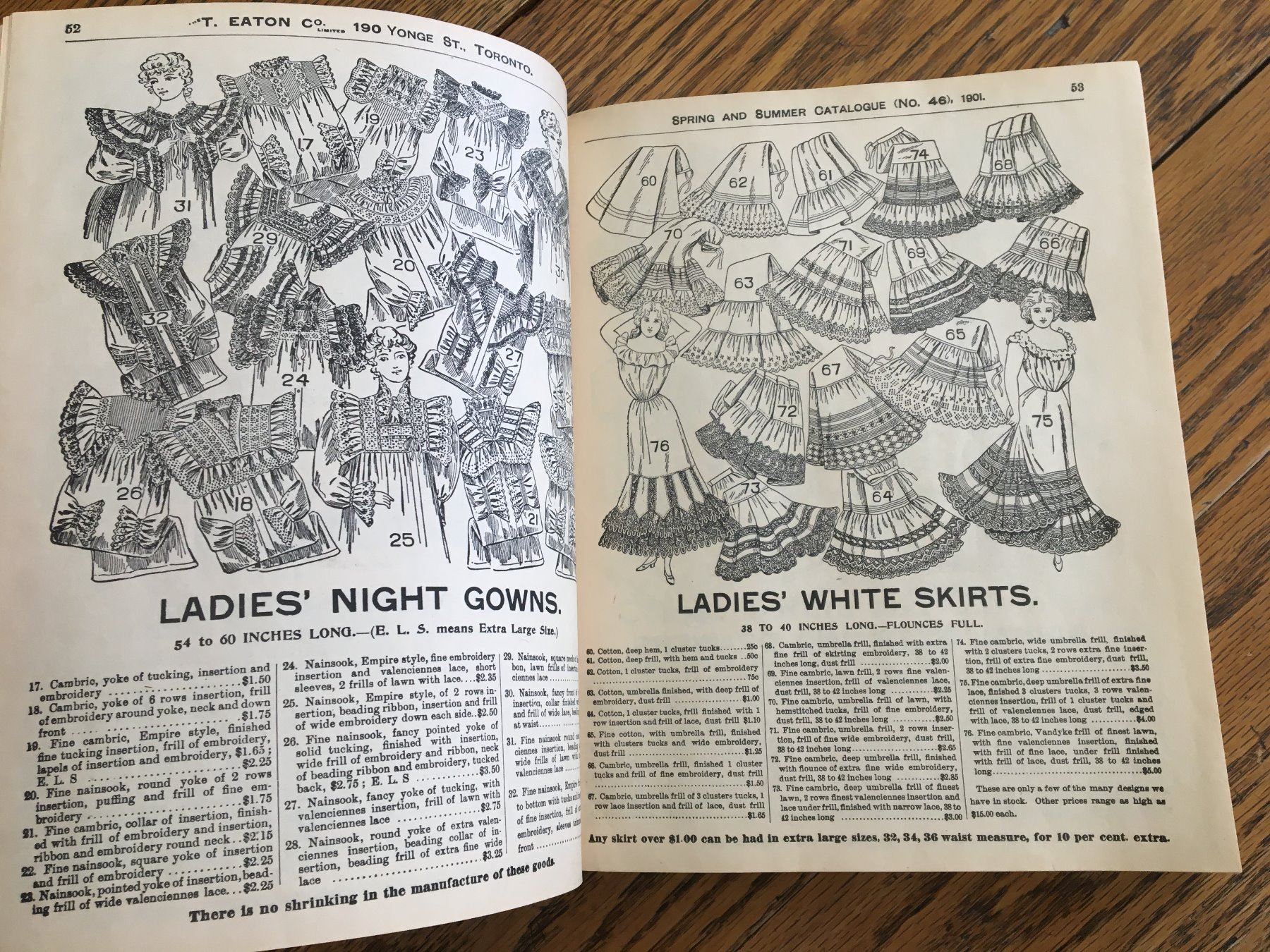 REPRODUCTION 1901 EATONS CATALOGUE