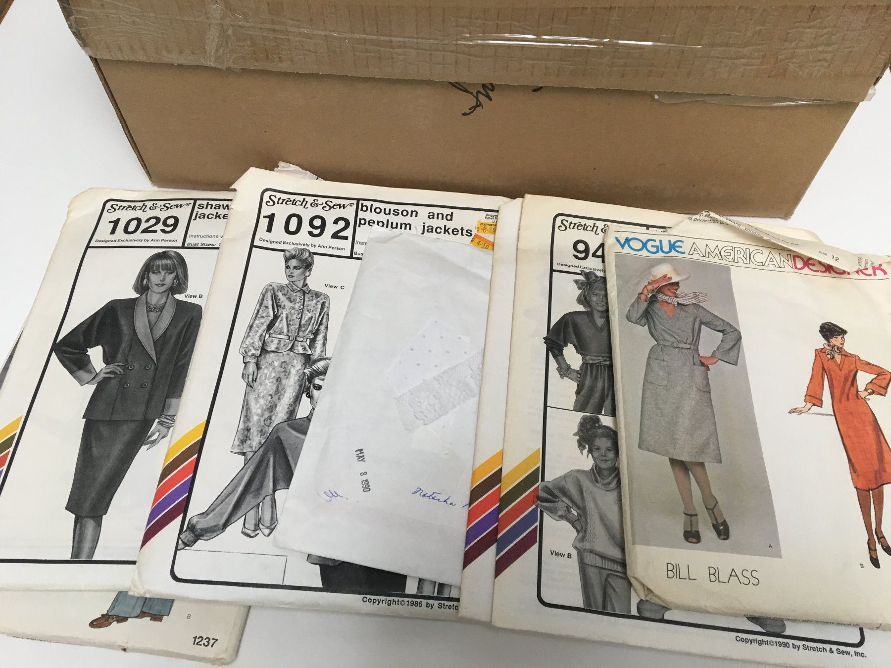 BOX OF VINTAGE SEWING PATTERNS