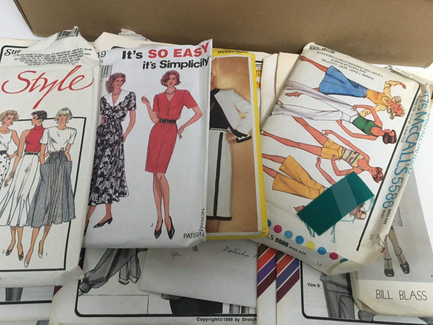 BOX OF VINTAGE SEWING PATTERNS