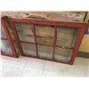 Image 2 : LOT OF 2 ANTIQUE 6 PANE WINDOWS ONE PANE MISSING 35" x 29"
