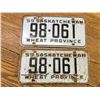 Image 1 : PAIR 1959 SASKATCHEWAN LICENCE PLATES