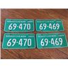 Image 1 : MATCHING PAIRS OF CONSECUTIVE 1969 SASK LICENCE PLATES