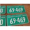 Image 3 : MATCHING PAIRS OF CONSECUTIVE 1969 SASK LICENCE PLATES