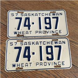 PAIR OF 1957 SASK LICENCE PLATES