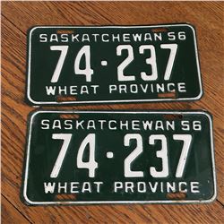 PAIR OF 1956 SASK LICENCE PLATES