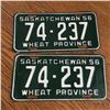 Image 1 : PAIR OF 1956 SASK LICENCE PLATES
