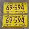 Image 1 : PAIR OF 1967 SASK LICENCE PLATES
