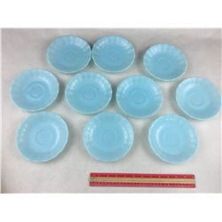 LOT OF 10 VINTAGE PYREX DELPHITE 6" SAUCERS