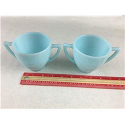 LOT OF 2 VINTAGE PYREX DELPHITE SUGAR BOWLS