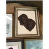Image 5 : LOT OF FRAMED PIECES LEATHER FACE ART