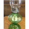 Image 3 : GREEN GLASS ANTIQUE COAL OIL LAMP