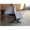Image 3 : ANTIQUE CAST IRON SCHOOL DESK