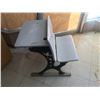 Image 4 : ANTIQUE CAST IRON SCHOOL DESK