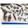 Image 2 : LOT OF ANTIQUE AND VINTAGE TIN AND LEAD TOYS WHISTLES SOLDIERS ETC
