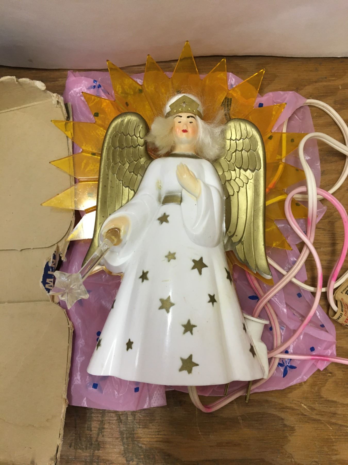 VINTAGE NOMA ANGEL GLO CHRISTMAS TREE TOPPER WORKING - Schmalz Auctions