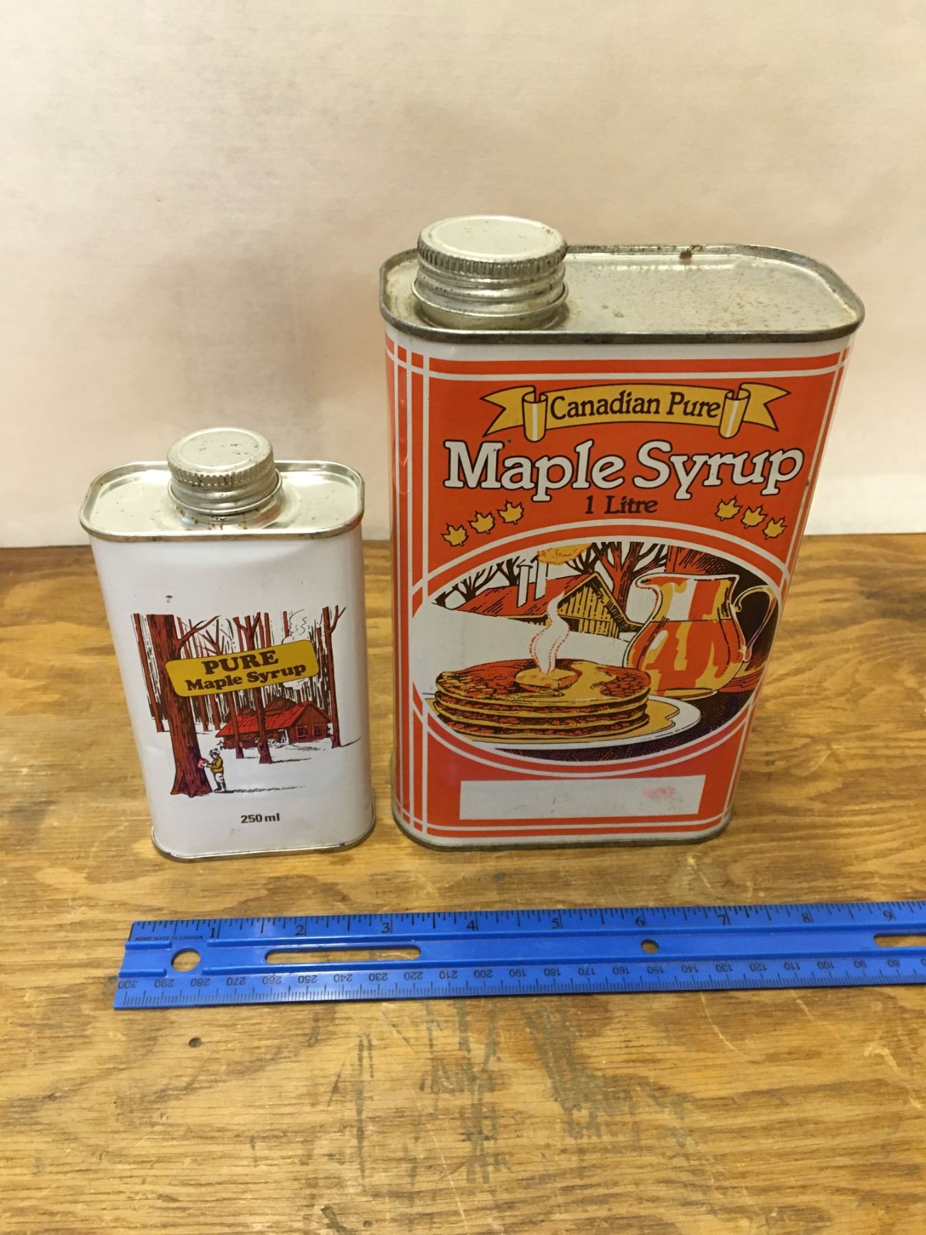 LOT OF 2 VINTAGE MAPLE SYRUP TINS