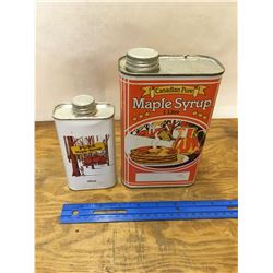 LOT OF 2 VINTAGE MAPLE SYRUP TINS