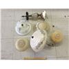 Image 1 : LOT OF VINTAGE LIGHT SHADES AND FIXTURES