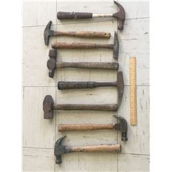 LOT OF 8 VARIOUS OLD HAMMERS