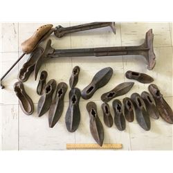 LARGE LOT OF SHOE LASTS ETC
