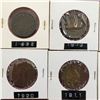 Image 2 : LOT OF 8 CANADA LARGE CENT PENNIES BETWEEN 1888 - 1920