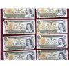 Image 3 : LOT OF10 1973 CANADA $1 BANKNOTES