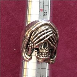 LARGE STERLING SILVER BIKER RING SIZE 12