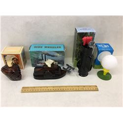 LOT OF AVON GOLF CHIEF BOAT EMPTY WITH BOXES