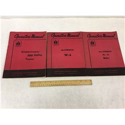 LOT OF MANUALS IH INTERNATIONAL TRACTORS AND BALER