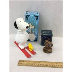 AVON LOT SNOPPY AND E.T POT PAL EMPTY WITH BOXES