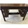 Image 2 : ARTS AND CRAFTS STYLE WOODEN DESK NEEDS SOME WORK 42" x 26" STANDS 30" TALL