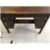 Image 4 : ARTS AND CRAFTS STYLE WOODEN DESK NEEDS SOME WORK 42" x 26" STANDS 30" TALL