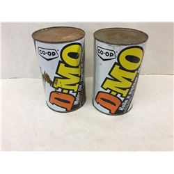 LOT OF 2 FULL DMO 1 QUART OIL CANS