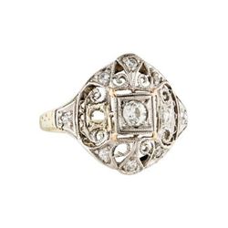 Gold/Platinum/Diamond Ring (Size 6)