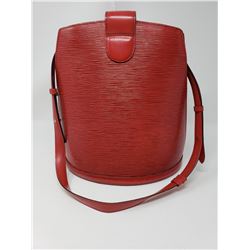 Louis Vuitton Red Epi Leather Cluny Bucket Bag