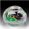 Image 2 : Chinese 1940's Faceted Purple Pansy Paperweight