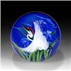 Image 1 : Lundberg Studios 2005 White Crane Paperweight