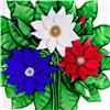 Image 3 : Saint Louis 1984 Three-Flower Bouquet Plaque