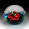 Image 1 : Selkirk 1981 Poinsettia Red Flower Paperweight