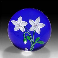 Baccarat 1973 White Flowers Paperweight