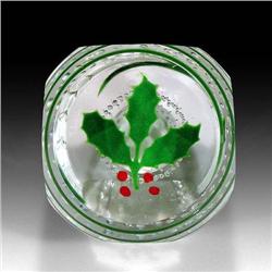 Anthony DePalma Holly Faceted Paperweight