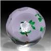 Image 1 : Caithness 1982 White Rose Faceted Paperweight