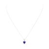 Image 1 : 1.48 ctw Tanzanite and Diamond Pendant With Chain - 14KT White Gold