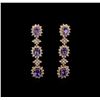 Image 1 : 14KT Rose Gold 5.16 ctw Tanzanite and Diamond Earrings