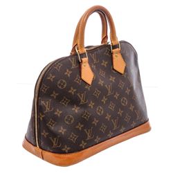 Louis Vuitton Monogram Canvas Leather Alma MM Handbag