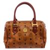 Image 1 : MCM Brown Visetos Leather Coated Canvas Boston Handle Bag