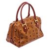 Image 3 : MCM Brown Visetos Leather Coated Canvas Boston Handle Bag