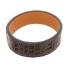Image 1 : Hermes Brown Leather Crocodile Embossed Bracelet