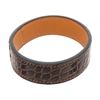 Image 1 : Hermes Brown Leather Crocodile Embossed Bracelet