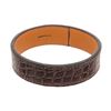 Image 2 : Hermes Brown Leather Crocodile Embossed Bracelet